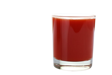 Tomato juice isolated on white background