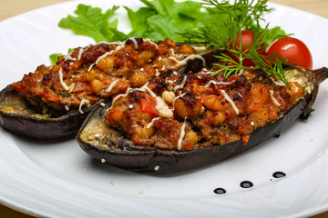 Eggplant stuffed minced meat