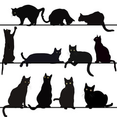 Set of cats silhouettes - 82789849