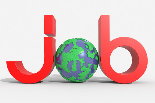 Logo 3D job con pianeta