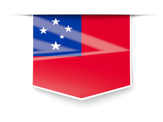 Square label with flag of samoa