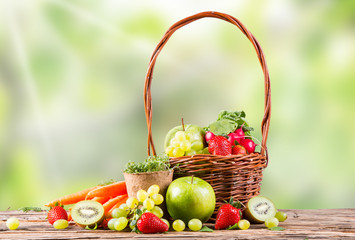 Garden concept, fruits and vegetable