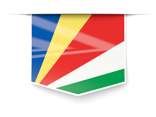 Square label with flag of seychelles