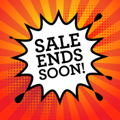 Comic explosion with text Sale Ends Soon