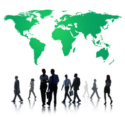 Back Lit Business People Discussion Skyline Concept