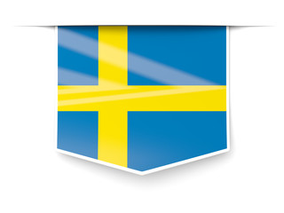 Obraz premium Square label with flag of sweden