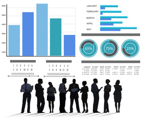 Back Lit Business People Discussion Skyline Concept