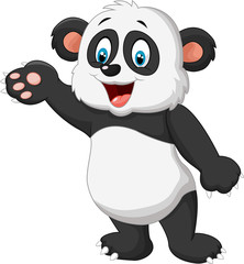 Obraz premium Cartoon panda presenting