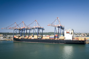Container operation in port, Durban South Africa