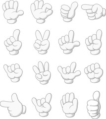Fototapeta premium Cartoon collection of hand shape