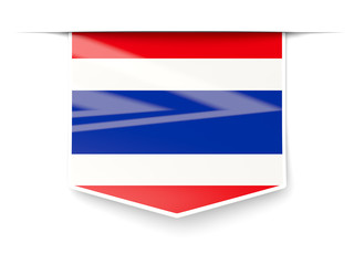 Square label with flag of thailand