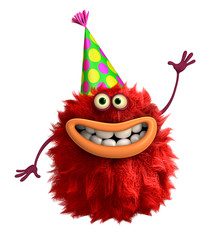 cartoon hairy monster 3d