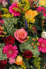 Mixed flower arrangement in bright colors
