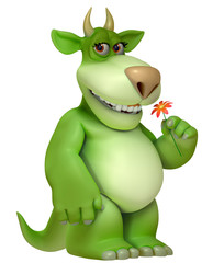 green cartoon monster 3d
