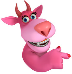 pink cartoon monster 3d