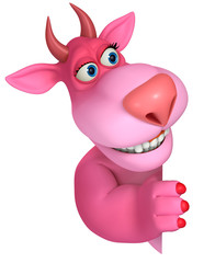 pink cartoon monster 3d