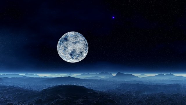 UFO and alien moon landscape
