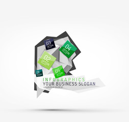 Modern polygonal origami paper infographics