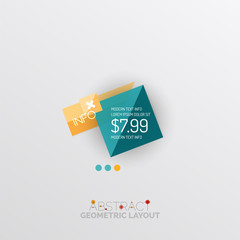 Glossy paper style geometric abstract infographic design