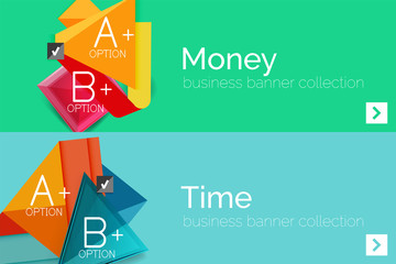 Infographic flat design banner with geometric diagram 