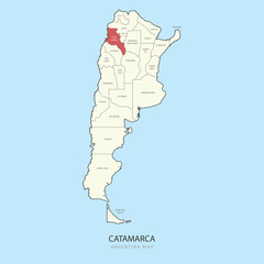 Catamarca Argentina Map Region Province Vector Illustration