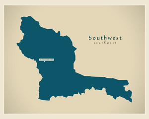 Obraz premium Modern Map - Southwest BG