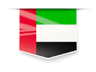 Square label with flag of united arab emirates