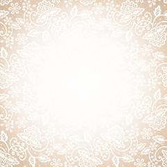 lace frame on beige background