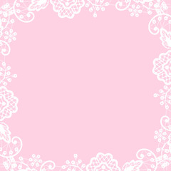 lace frame on pink background