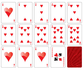 Playing cards heart suit
