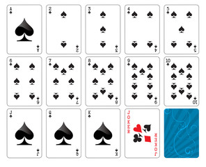 Playing cards spade suit