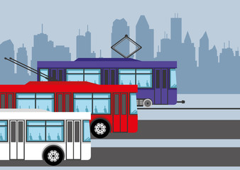 Vector illustration. Public transport.