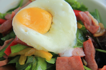 Poached egg and salad
