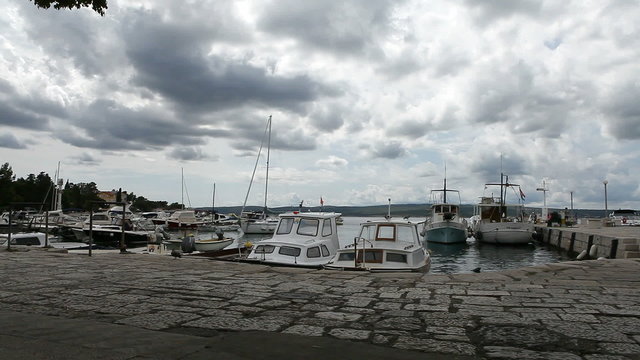 Marina in Selce, colorful and maritime village in Croatia