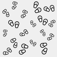  monochrome minimalistic vector holiday pattern, flip flops