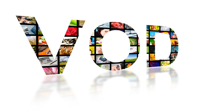 Video on demand abstract text, tv concept.