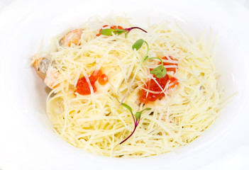 spaghetti with caviar
