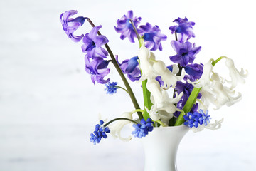 Closeup of fresh hyacinth flowers