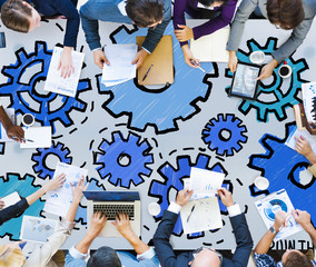 Team Functionality Industry Teamwork Connection Technology Conce