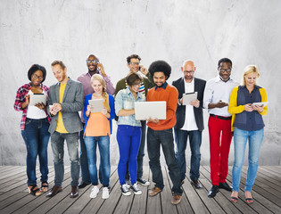 Fototapeta premium Group Of People Using Digital Device Technology Concept