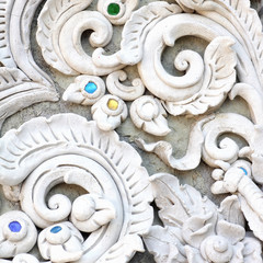Stucco white sculpture decorative pattern wall design