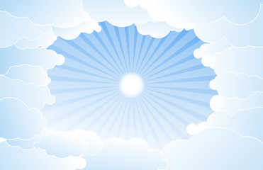 Sky with clouds vector