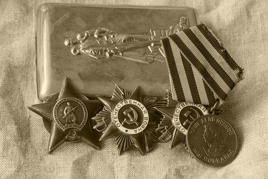 medals WWII war hero of the USSR