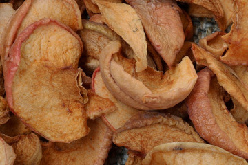 background texture of dried chopped apples