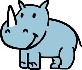 Smiling cartoon rhino