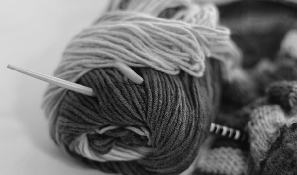 the concept of a hobby of knitting wool