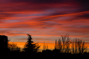 Fototapeta premium Oscurecer en Madrid