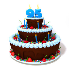 Birthday cake with number ninety five