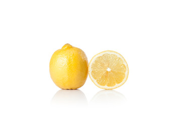 yellow lemon isolated on white background
