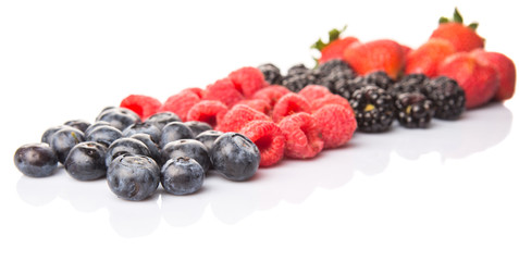 Strawberry, blackberry, blueberry and raspberry d